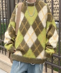 「B.R.U」 長袖ニット FREE グリーン メンズの画像5