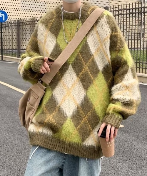 「B.R.U」 長袖ニット FREE グリーン メンズの画像6