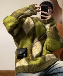 「B.R.U」 長袖ニット FREE グリーン メンズの画像7