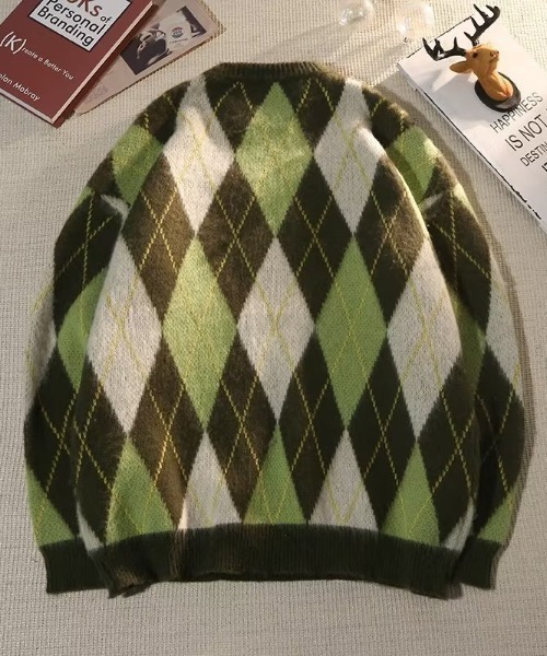 「B.R.U」 長袖ニット FREE グリーン メンズの画像8