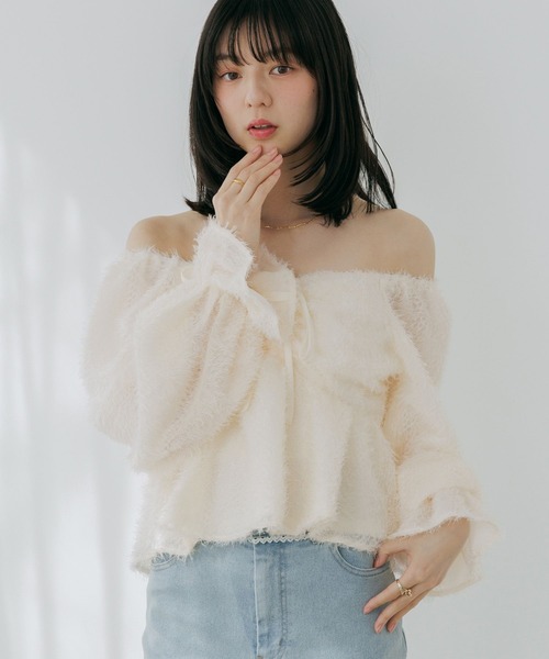Heather（ヘザー） ブラウス シャツ 2WAYジャガードブラウス 660888