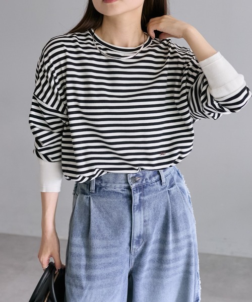 【新品】pual ce cin　ピュアルセシン　長袖　ロングシャツ　カットソー pual ce cin 「PUAL CE CIN」 長袖カットソー FREE ブラック系その他