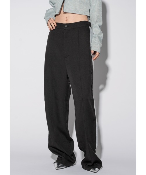 「Adoon plain」 パンツ LARGE チャコールグレー レディース_画像3