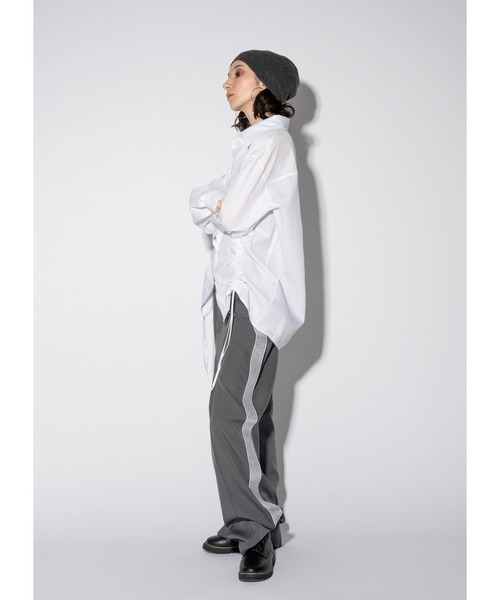 「Adoon plain」 パンツ LARGE チャコールグレー レディース_画像7