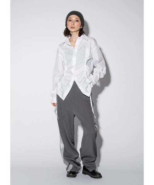 「Adoon plain」 パンツ LARGE チャコールグレー レディース_画像8