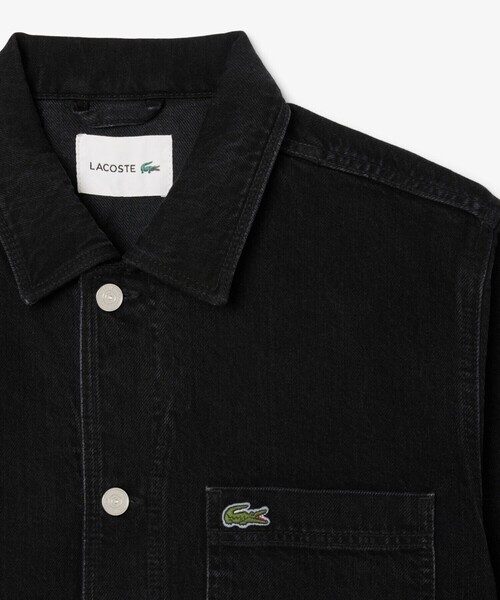 「LACOSTE」 デニムジャケット 39 インディゴブルー メンズの画像