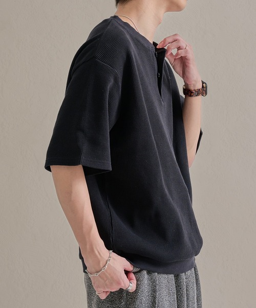epnok tシャツ ワッフルヘンリーネック半袖Tee メンズ レディース