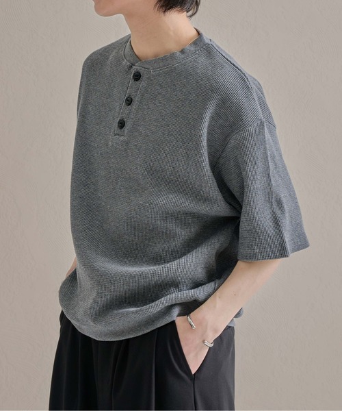 epnok tシャツ ワッフルヘンリーネック半袖Tee メンズ レディース 