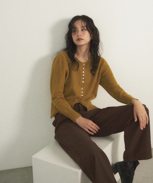 「Shelly island」 ニットカーディガン FREE グリーン レディース_画像3