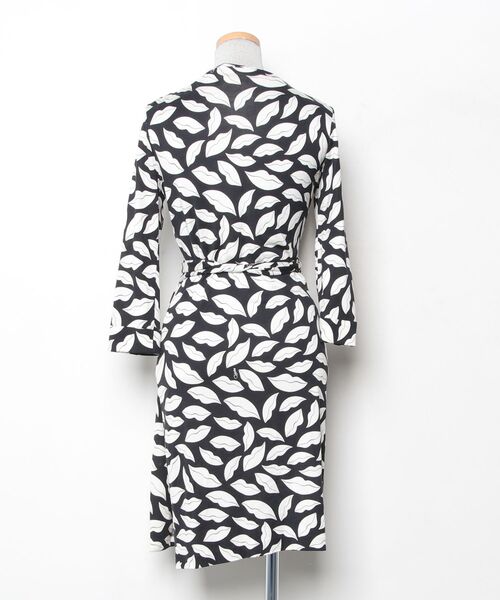 「DIANE von FURSTENBERG」 7分袖ワンピース 6 ブラック レディース_画像2