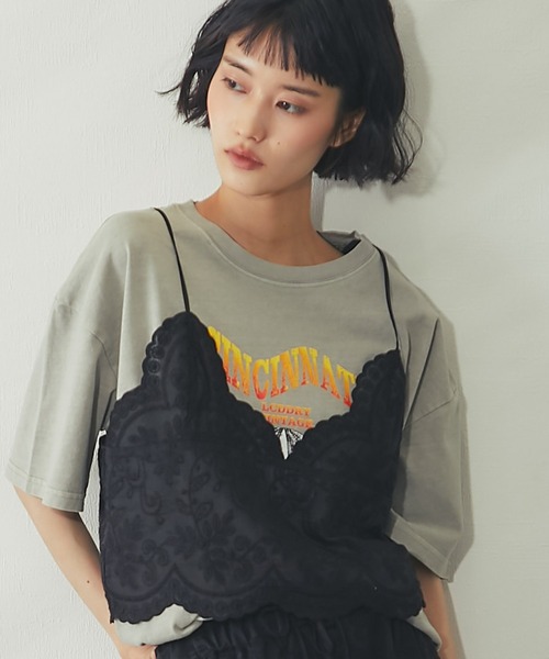 キャミソール 「セットアップ対応」スカラップ 刺繍 レース バック