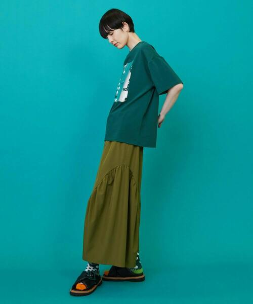 「FRAPBOIS」 半袖Tシャツ 1 グリーン レディース_画像9