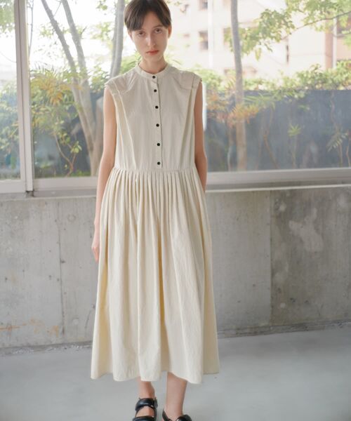 LANVIN en Bleu ワンピース ナイロンタッサータックワンピース 