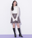 スカート サイドプリーツフェイクレザーミニスカートの詳細画像5