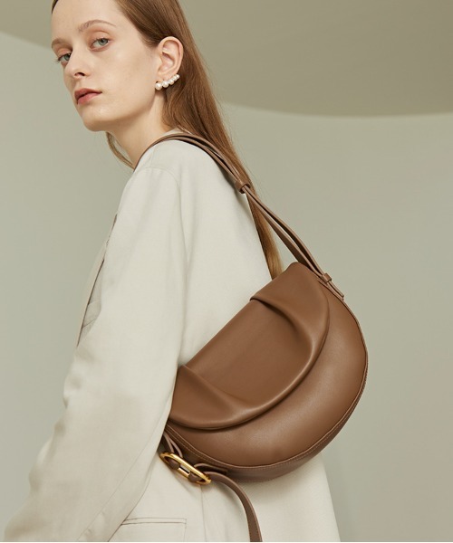 ショルダーバッグ バッグ 「NiiNa」「高品質牛革」特殊シワ加工 ワン 