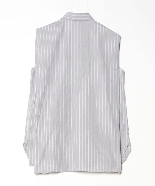「blanc basque」 ストライプ柄シャツワンピース 38 グレー レディース_画像2