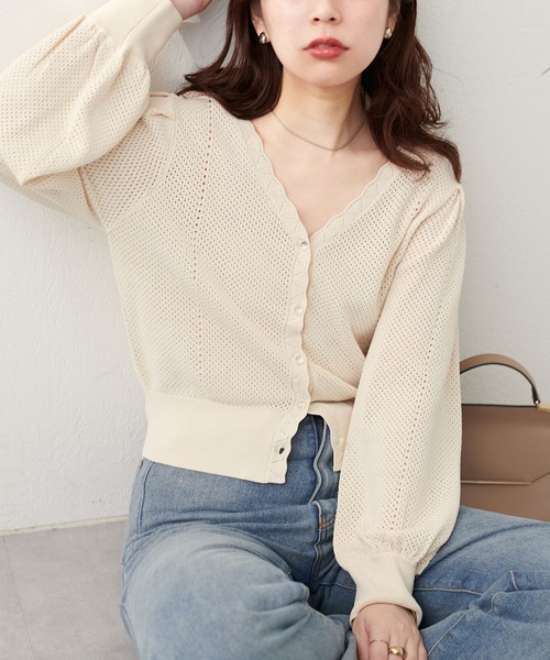 「natural couture」 ニットカーディガン FREE ブラック レディース_画像2