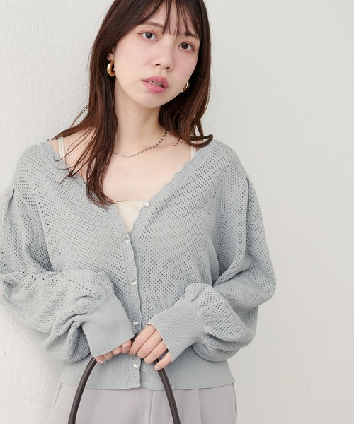 「natural couture」 ニットカーディガン FREE ブラック レディース_画像3