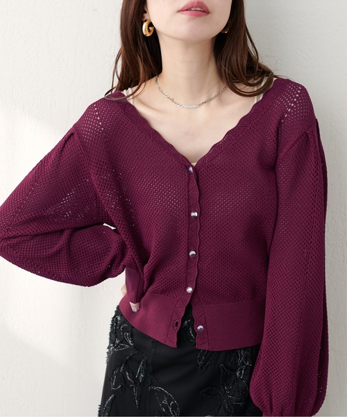 「natural couture」 ニットカーディガン FREE ブラック レディース_画像4