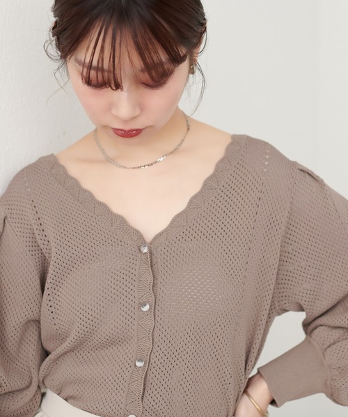 「natural couture」 ニットカーディガン FREE ブラック レディース_画像5