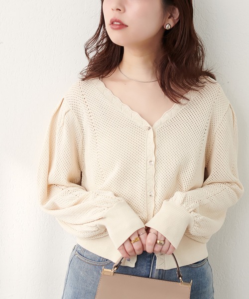 「natural couture」 ニットカーディガン FREE ブラック レディース_画像8