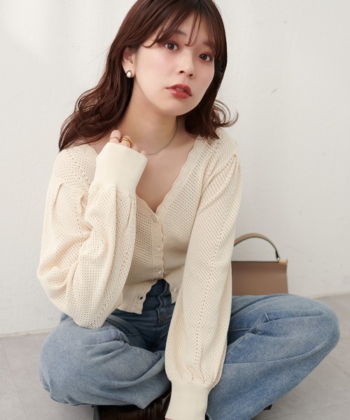 「natural couture」 ニットカーディガン FREE ブラック レディース_画像9