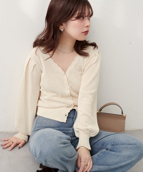 「natural couture」 ニットカーディガン FREE ブラック レディース_画像10