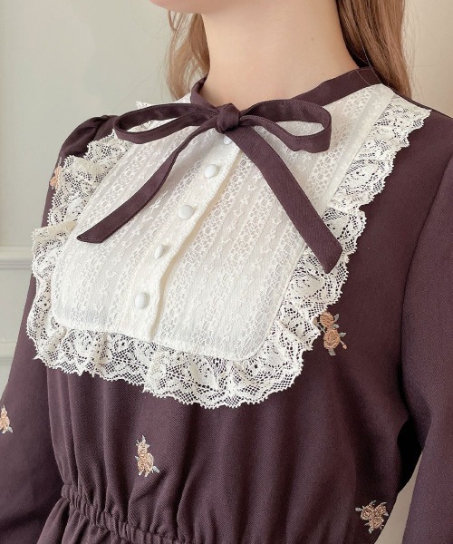 ワンピース プチローズ刺繍レースヨークワンピース/fint フィント | F i.n.t | 10