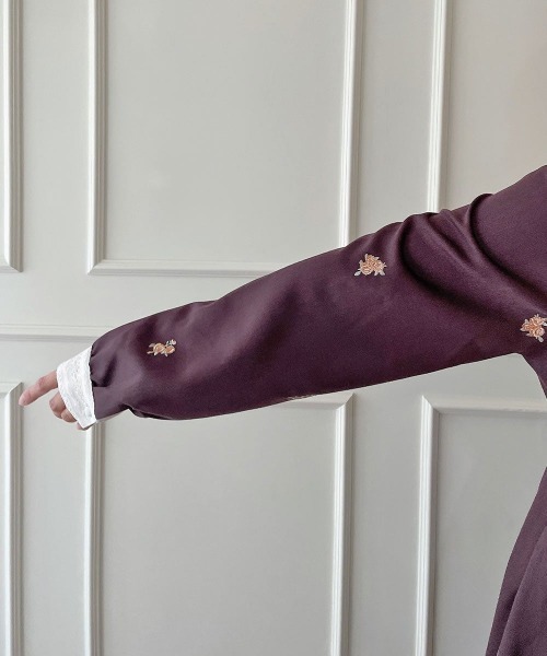 ワンピース プチローズ刺繍レースヨークワンピース/fint フィント | F i.n.t | 12
