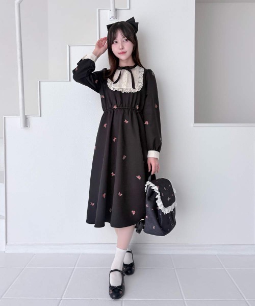 ワンピース プチローズ刺繍レースヨークワンピース/fint フィント | F i.n.t | 14