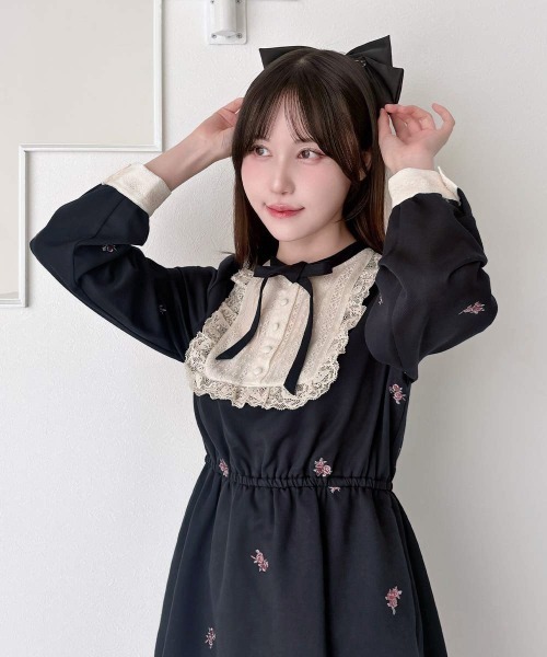 ワンピース プチローズ刺繍レースヨークワンピース/fint フィント | F i.n.t | 16
