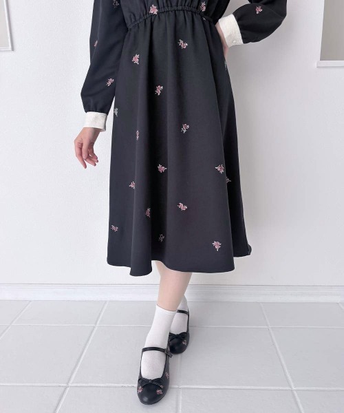 ワンピース プチローズ刺繍レースヨークワンピース/fint フィント | F i.n.t | 18