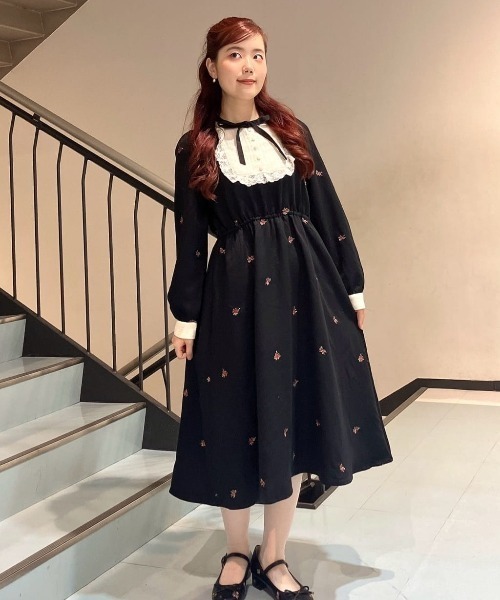 ワンピース プチローズ刺繍レースヨークワンピース/fint フィント | F i.n.t | 19