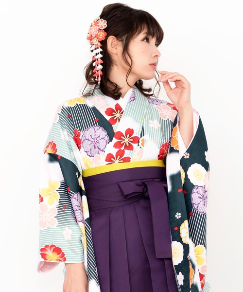 KYOETSU 着物 レディース袴4点セット 華やかAB 花和柄