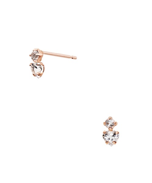 va vendome aoyama ピアス K10PG ホワイトトパーズ ハートピアス
