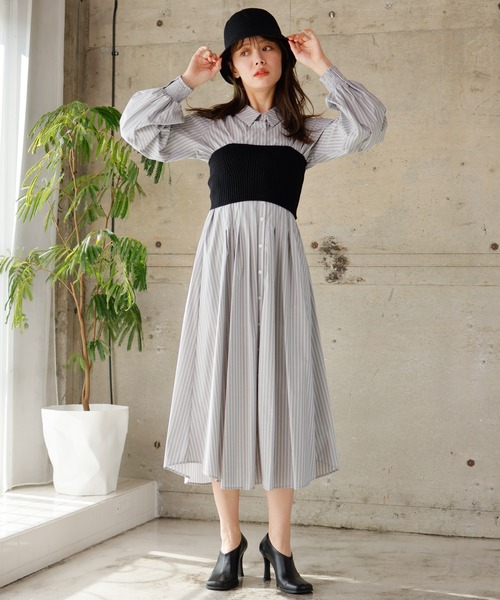 LADYMADE（レディメイド） ワンピース ニットビスチェセットシャツ