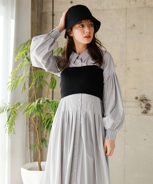 LADYMADE（レディメイド） ワンピース ニットビスチェセットシャツ