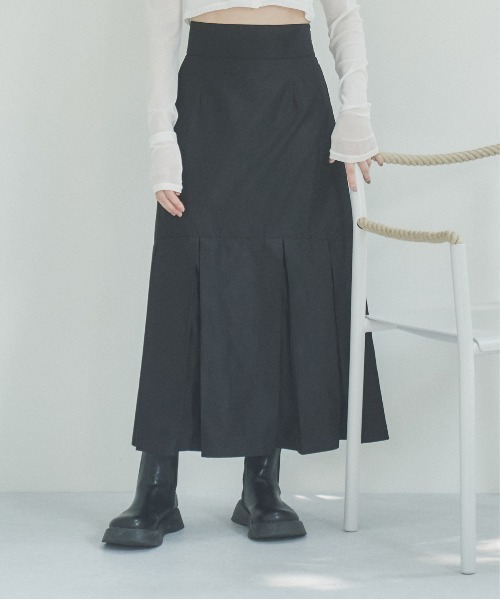 新品 タックロングスカート タックロングスカート（ブラック） | スカート | KINGLILY