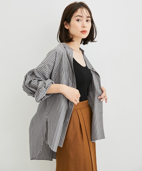 LE CERCLE par rope' ブラウス シャツ TCブロードバンドカラー