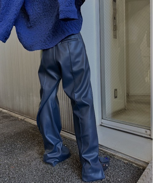 Ameri（アメリ） パンツ PIN TUCK SYNTHETIC LEATHER PANTS レディース