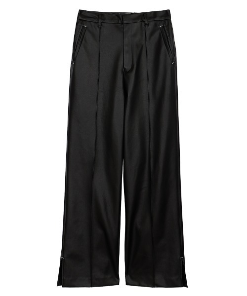 Ameri（アメリ） パンツ PIN TUCK SYNTHETIC LEATHER PANTS レディース