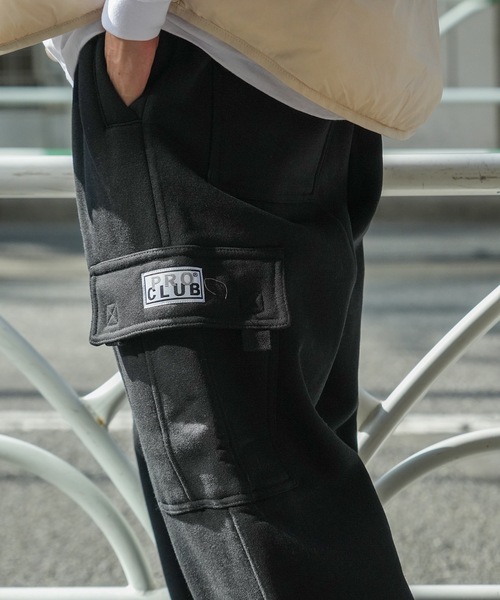 PRO CLUB ブラックカーゴパンツ PRO CLUB プロクラブ ナイロンパンツ COMFORT TECH TAPERED
