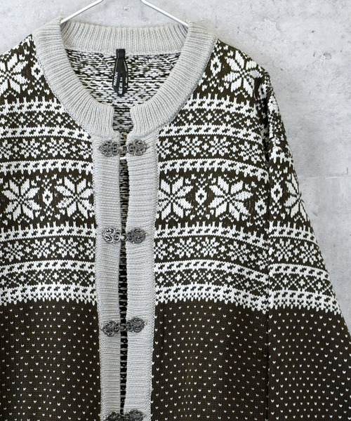 カーディガン ジャガードチロリアンカーディガン レディース メンズ