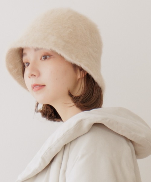 flower 帽子 ハット フラッフィーバケットハット レディース