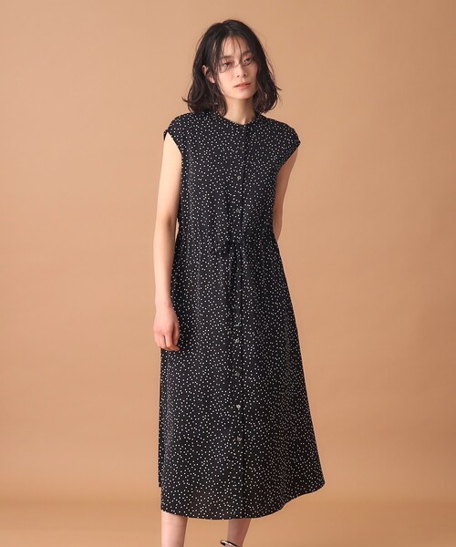 【本物保証】 DRESSTERIOR ワンピース 「洗える/春夏大活躍」ドットプリント ワンピース