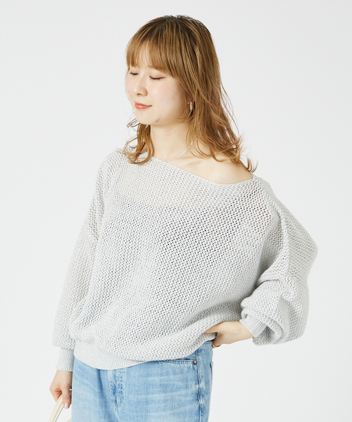 Rouge vif（ルージュ ヴィフ） ニット セーター ラメメッシュワイド