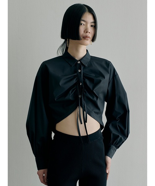 SORIN ブラウス シャツ Broad Curved Hem Ribbon Shirt