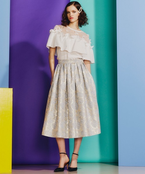 Sov. スカート シャイニージャガードボリュームスカート : ZOZOTOWN