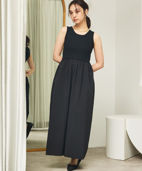 ORDINARY FITS 黒/size0ノースリーブワンピース ドレープノースリーブワンピース – FACE SANS FARD