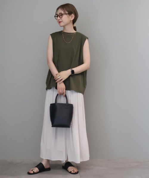 tシャツ ショルダータックノースリーブプルオーバー レディース green label relaxing tシャツ ショルダータック ノースリーブ